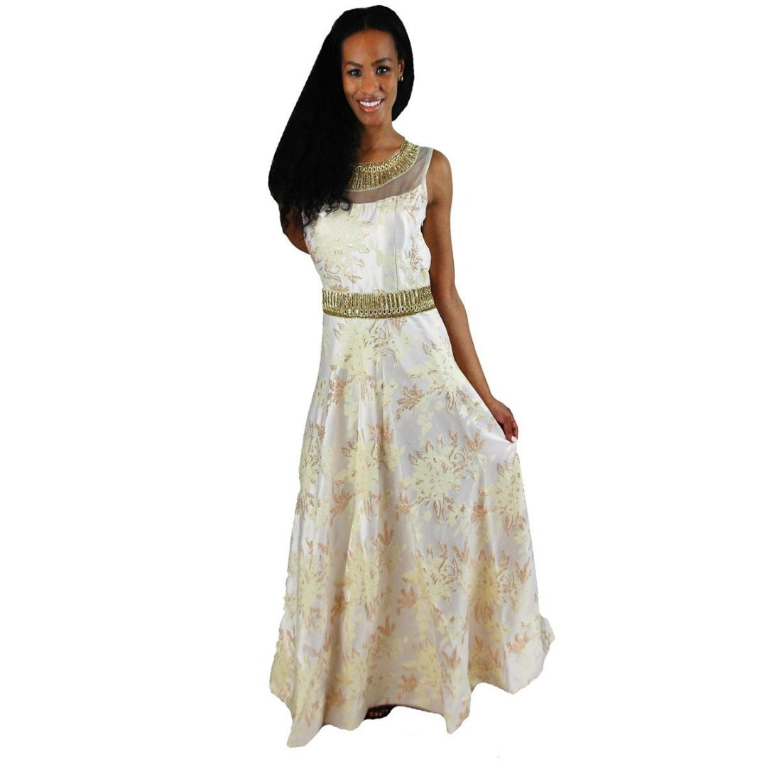 White & Gold - Party wear gowns online shopping