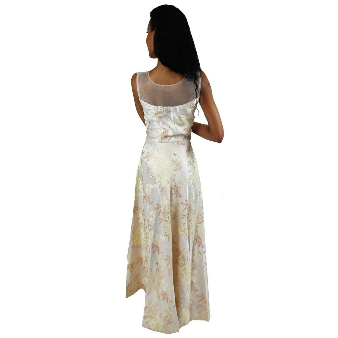 Embellished Party dress in White and gold - Chiro's By Jigyasa