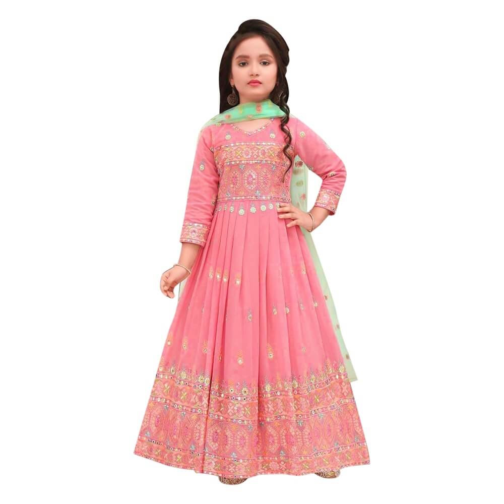Chiffon Anarkali dress for girls