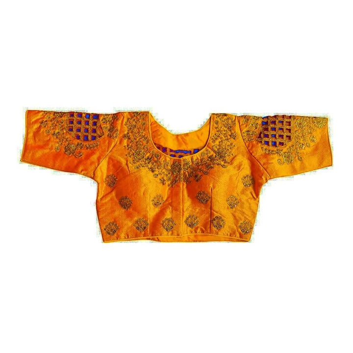 Readymade Saree Blouse with Elbow length Sleeves  - Yellow