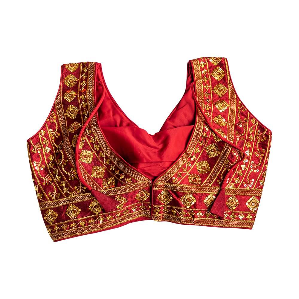 Ready to wear sleeveless Saree Blouse  - Red