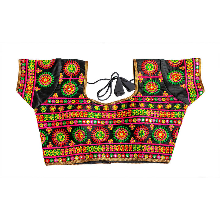 Multi color choli with Kutchi embroidery