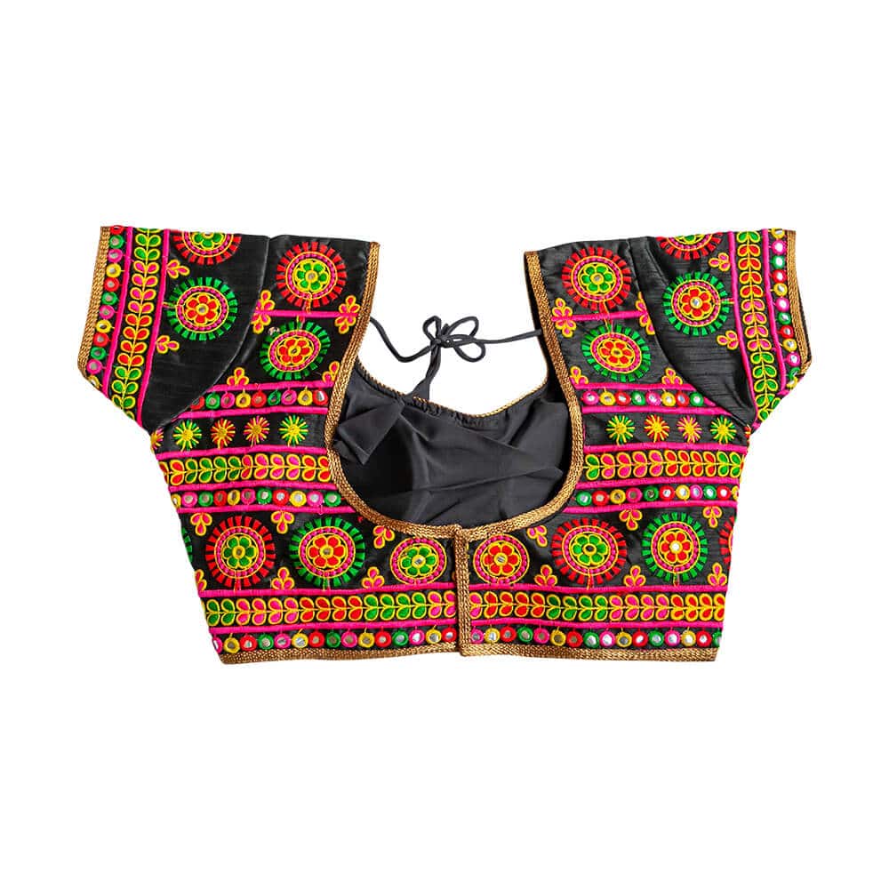 Multi color choli with Kutchi embroidery
