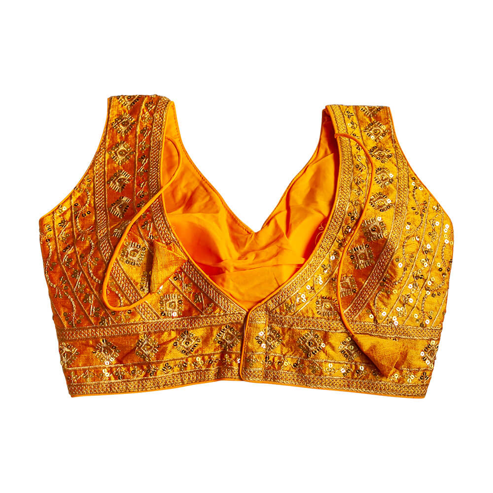 Ready to wear sleeveless Saree Blouse  - Yellow