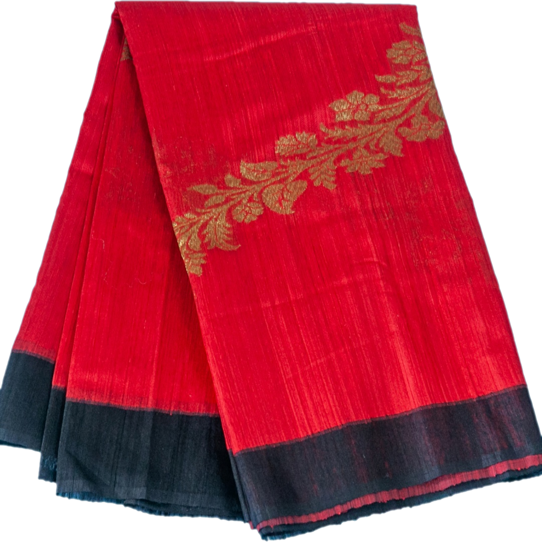 Red and Black handloom benarasi silk saree - Chiro's By Jigyasa