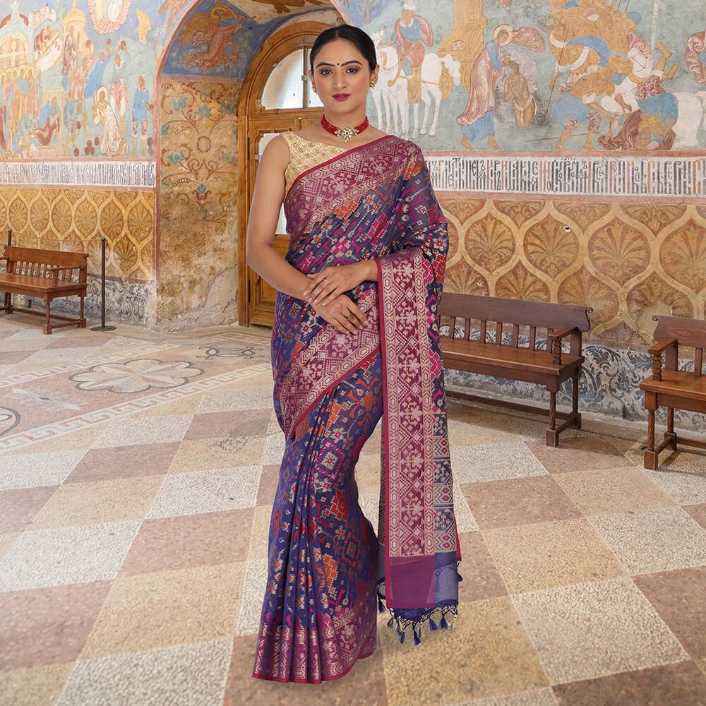 Benarasi Kota Patola sari - Blue