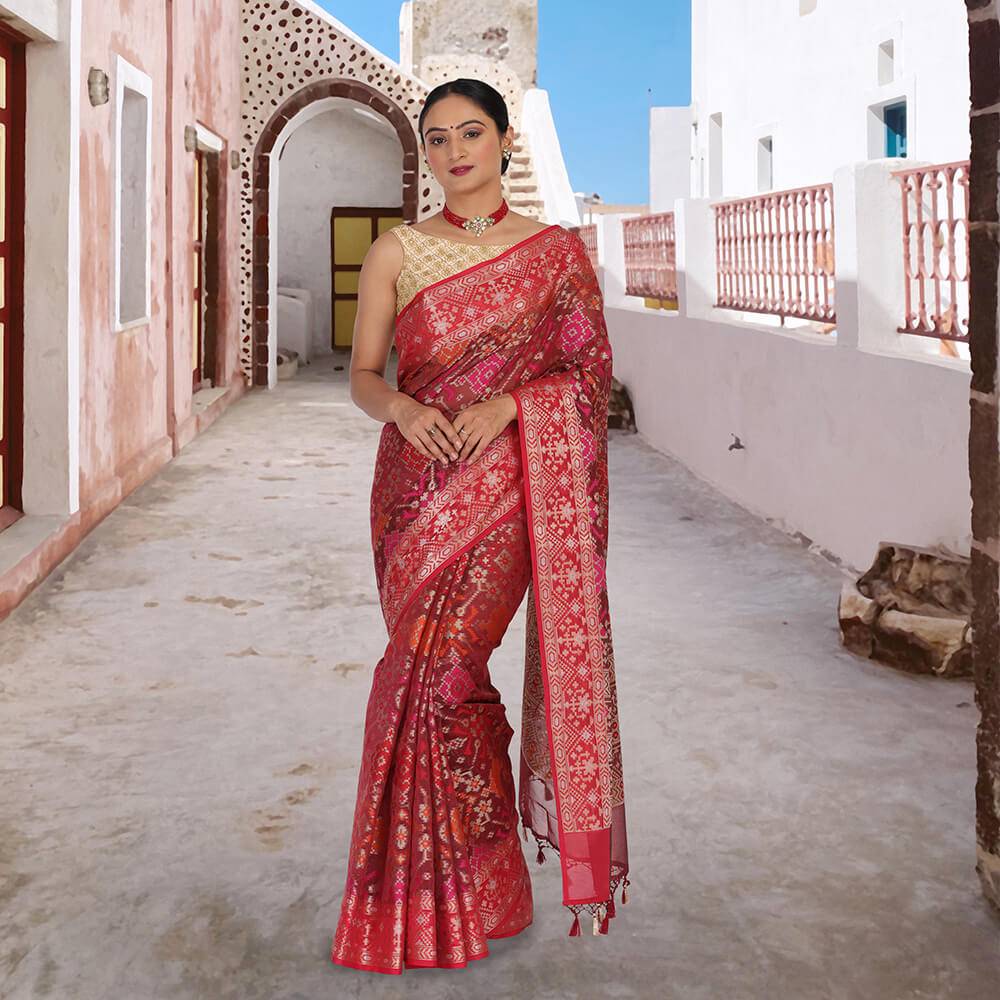 Benarasi Kota Patola sari - Red