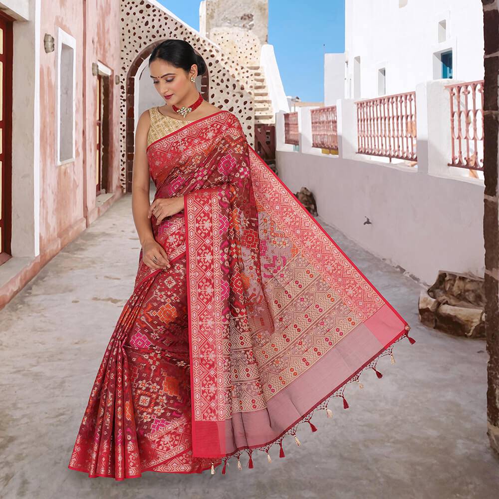 Benarasi Kota Patola sari - Red