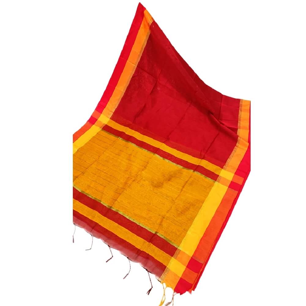 Cotton Silk saree in Vibrant color - Red