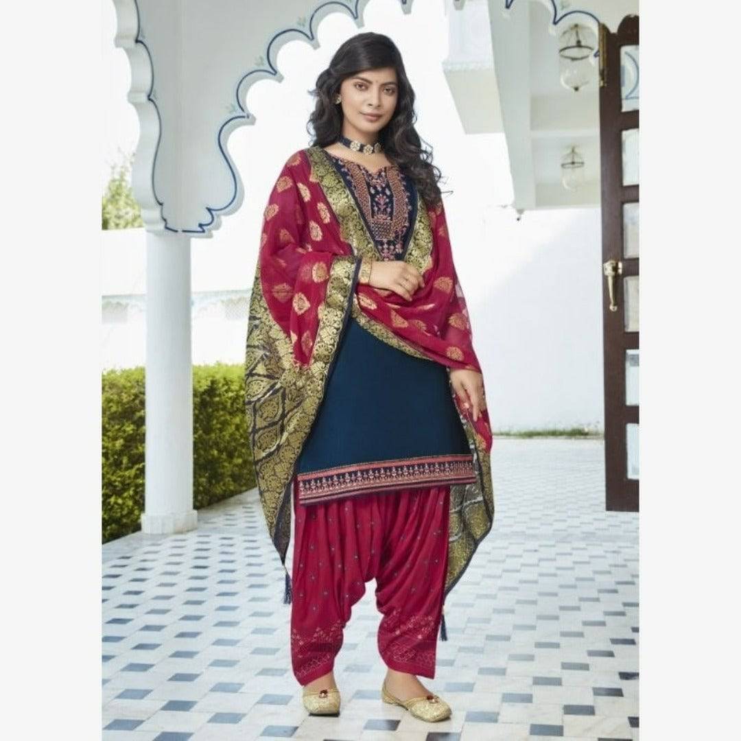 Navy Blue Patiala Suit