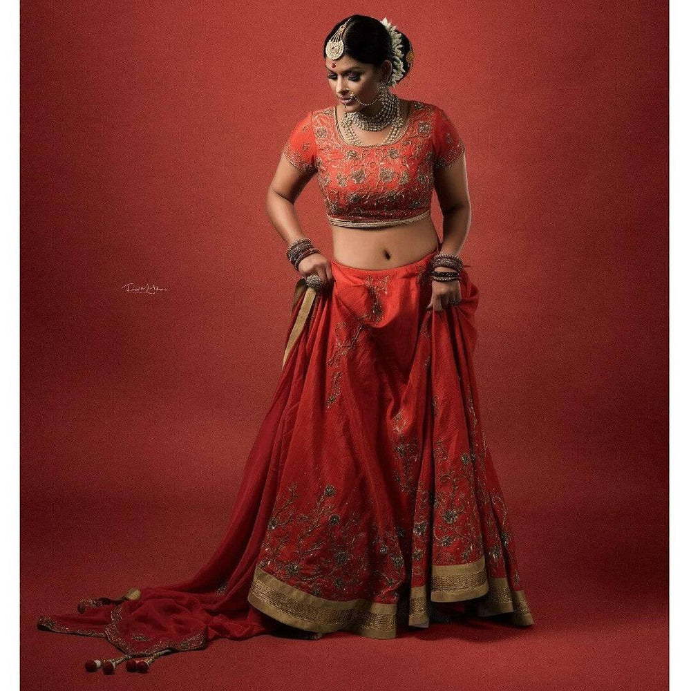 Bridal Lehenga in silk - Chiro's By Jigyasa