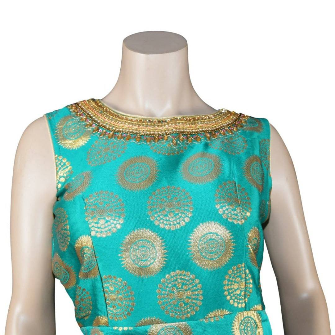 Green - Ethnic brocade anarkali suits