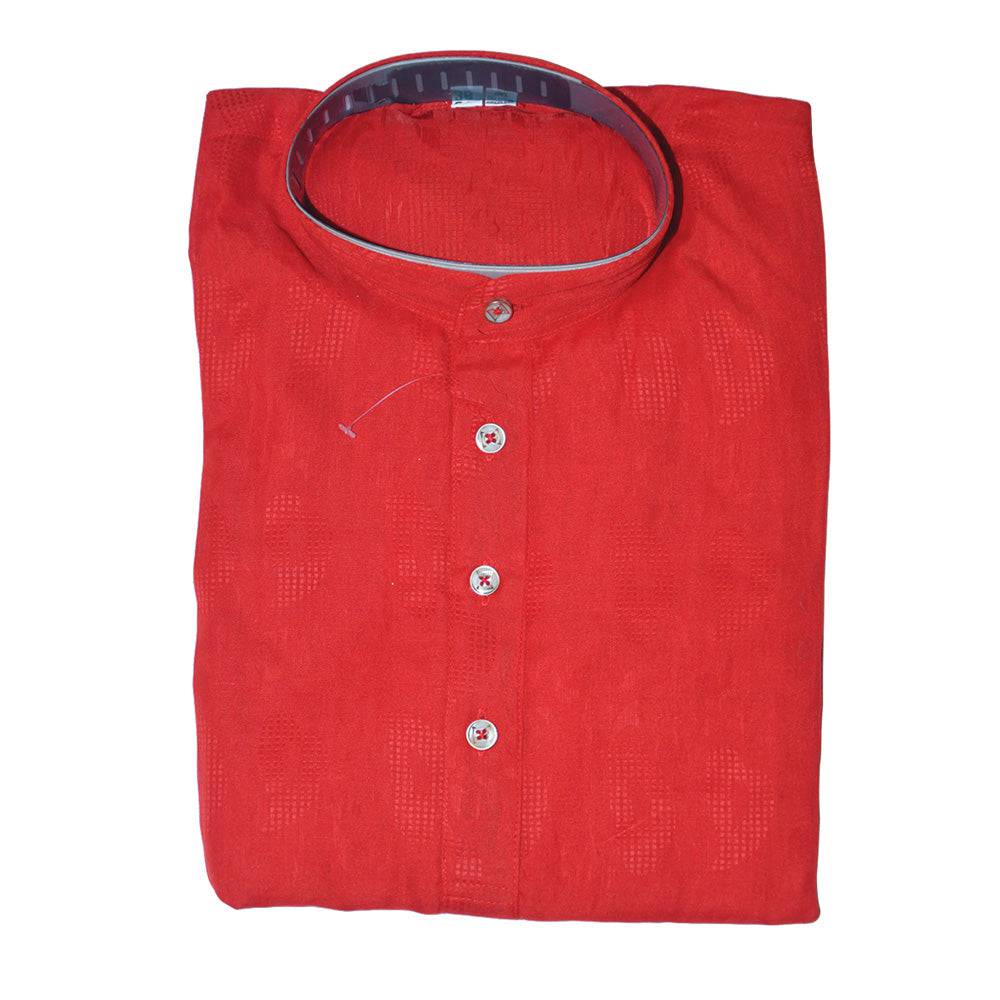 Red Cotton kurta set for men