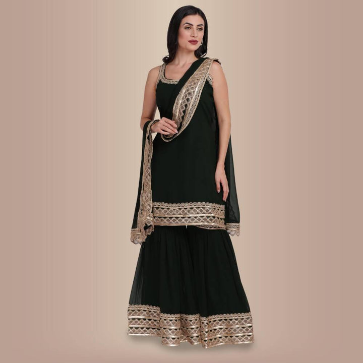 elegant-garara-set-with-gold-accent-dark-green