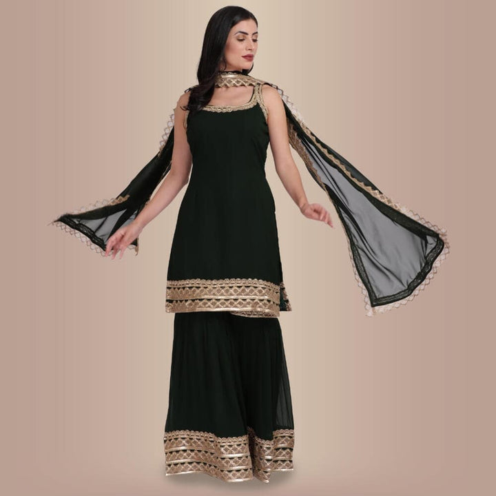 elegant-garara-set-with-gold-accent-dark-green