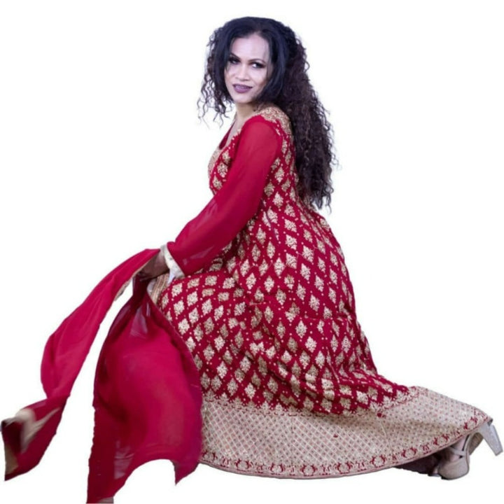 Heavy Anarkali dress - Red
