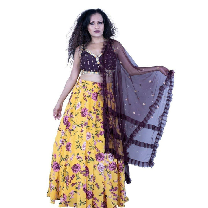 Stylish Floral printed lehenga set