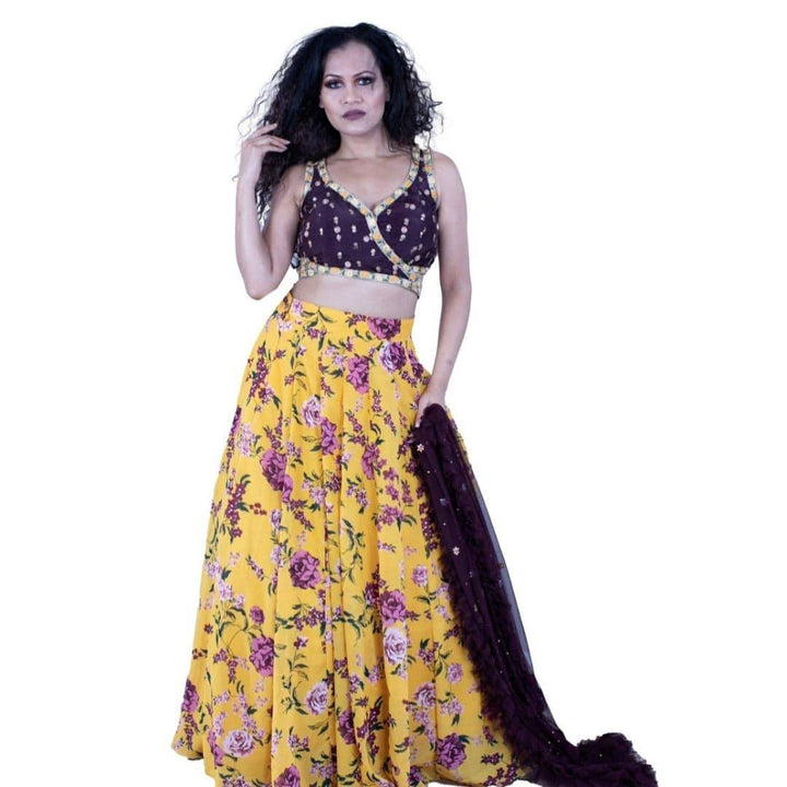 Stylish Floral printed lehenga set