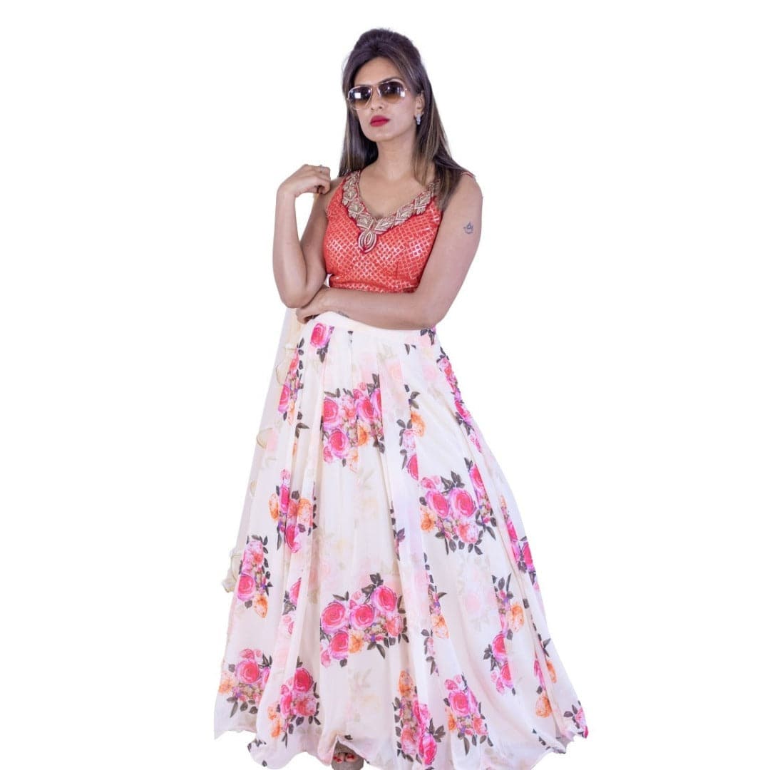 Lehenga choli set in Floral print