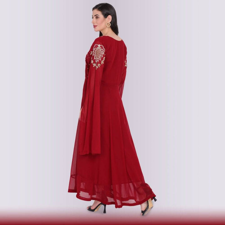 Unique Contemporary Gown dress - Maroon