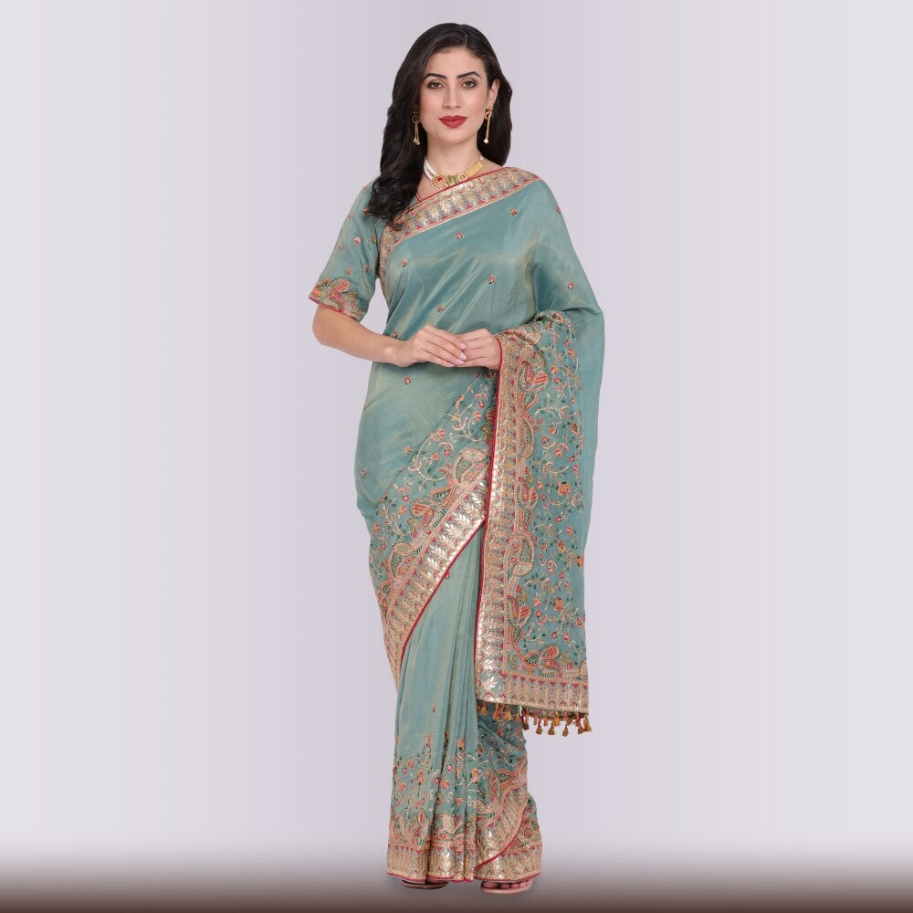 Pure Organza Saree with Hand Embroidery