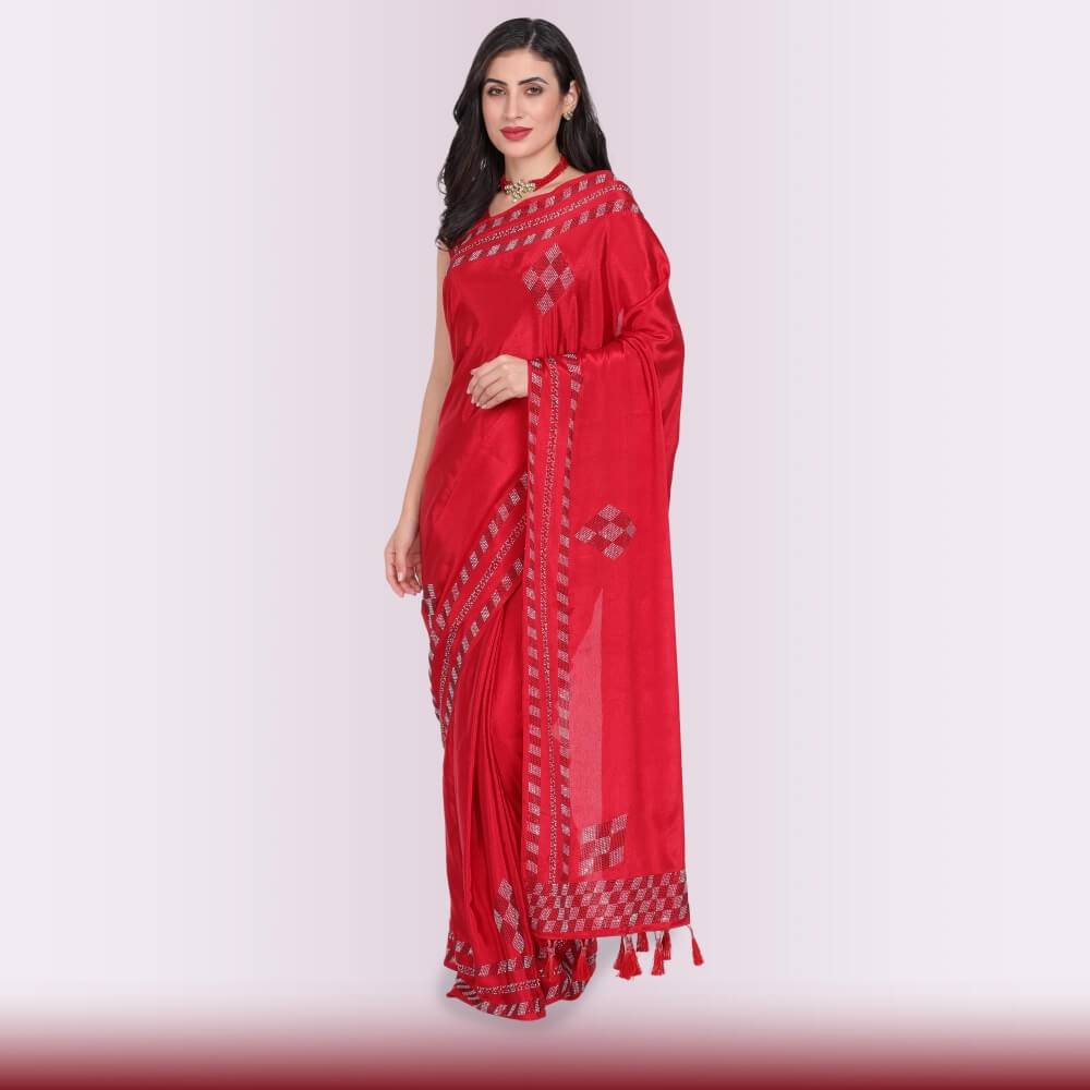 Red Color Modern Saree