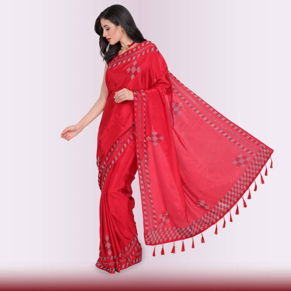 Red Color Modern Saree