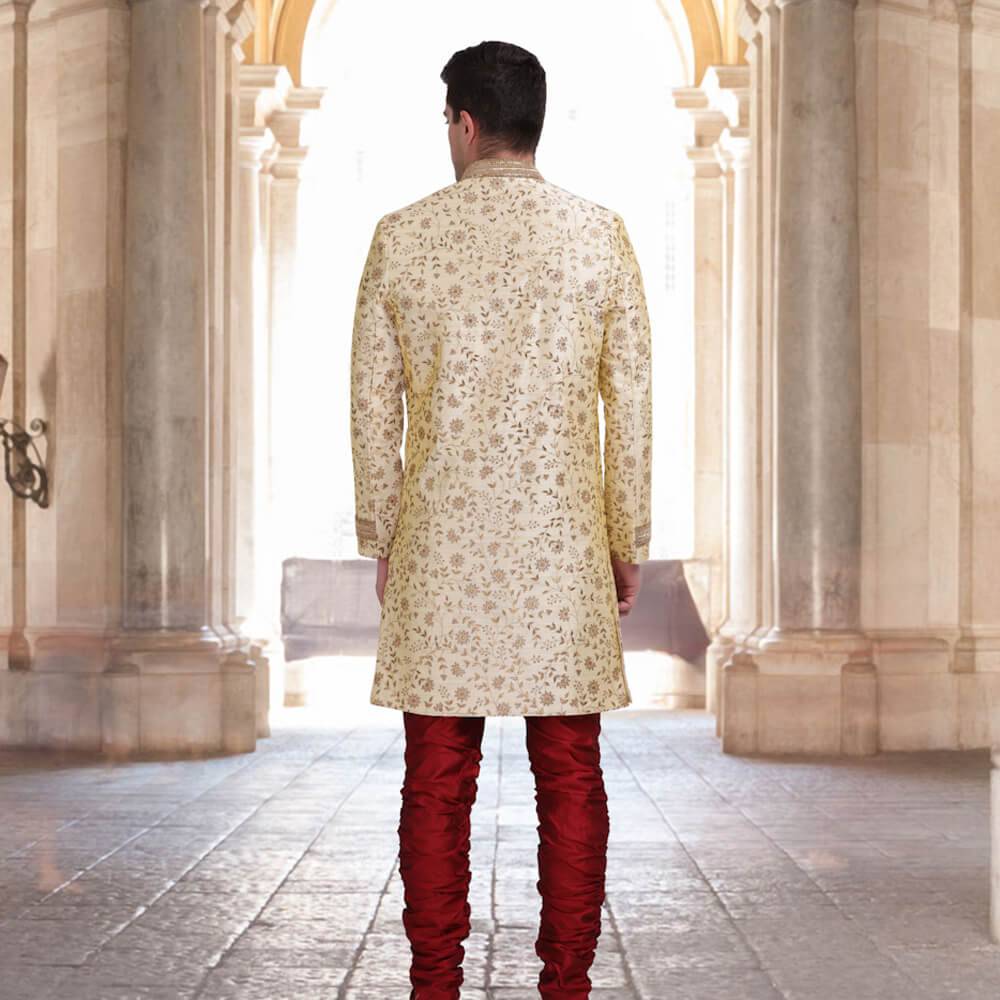 Indo Western Sherwani with jaal work