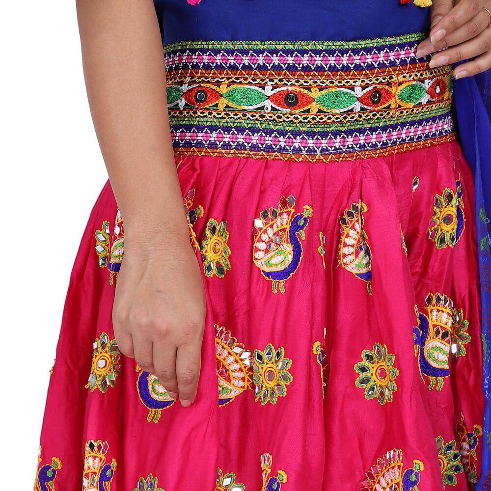 Pink And Blue Traditional Chania Choli 