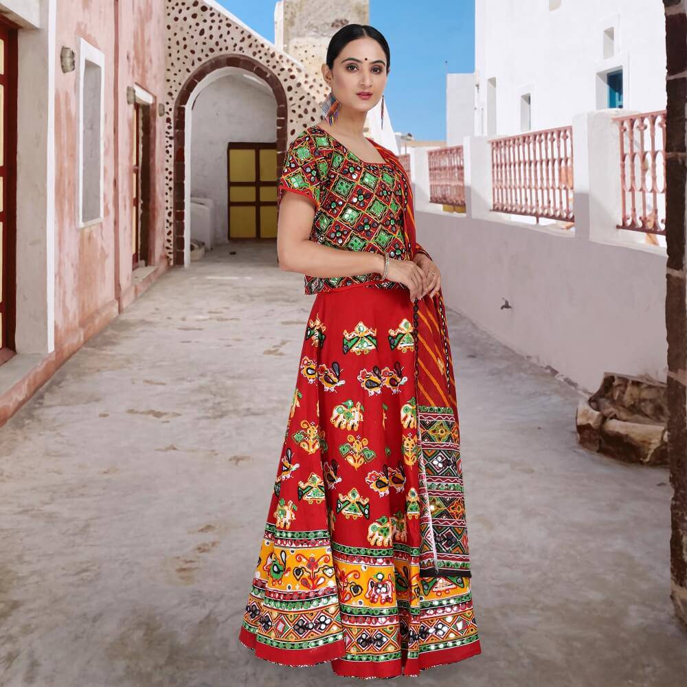 Indian Ethnic Chania Choli in Red