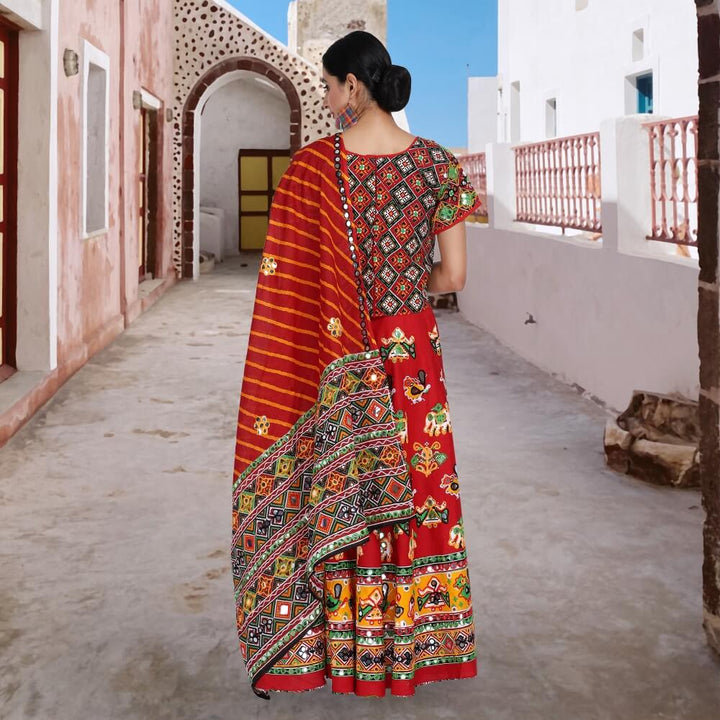 Indian Ethnic Chania Choli in Red