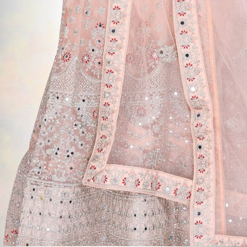 Mirror work lehenga Choli - Biege