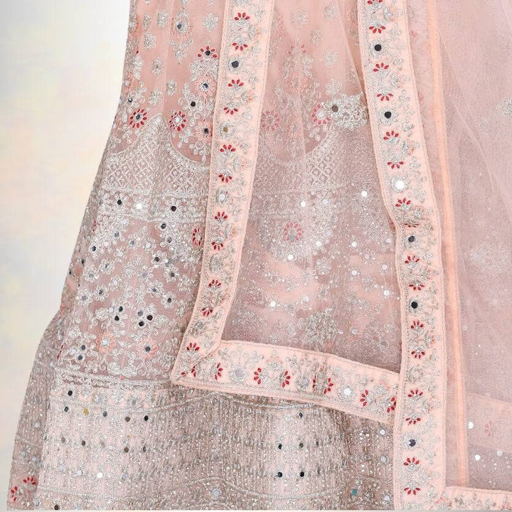 Mirror work lehenga Choli - Biege