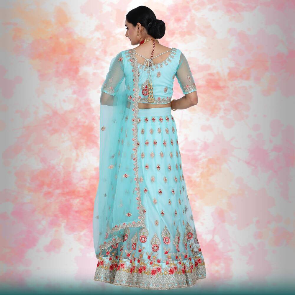 Pure net Lehenga Choli - Blue