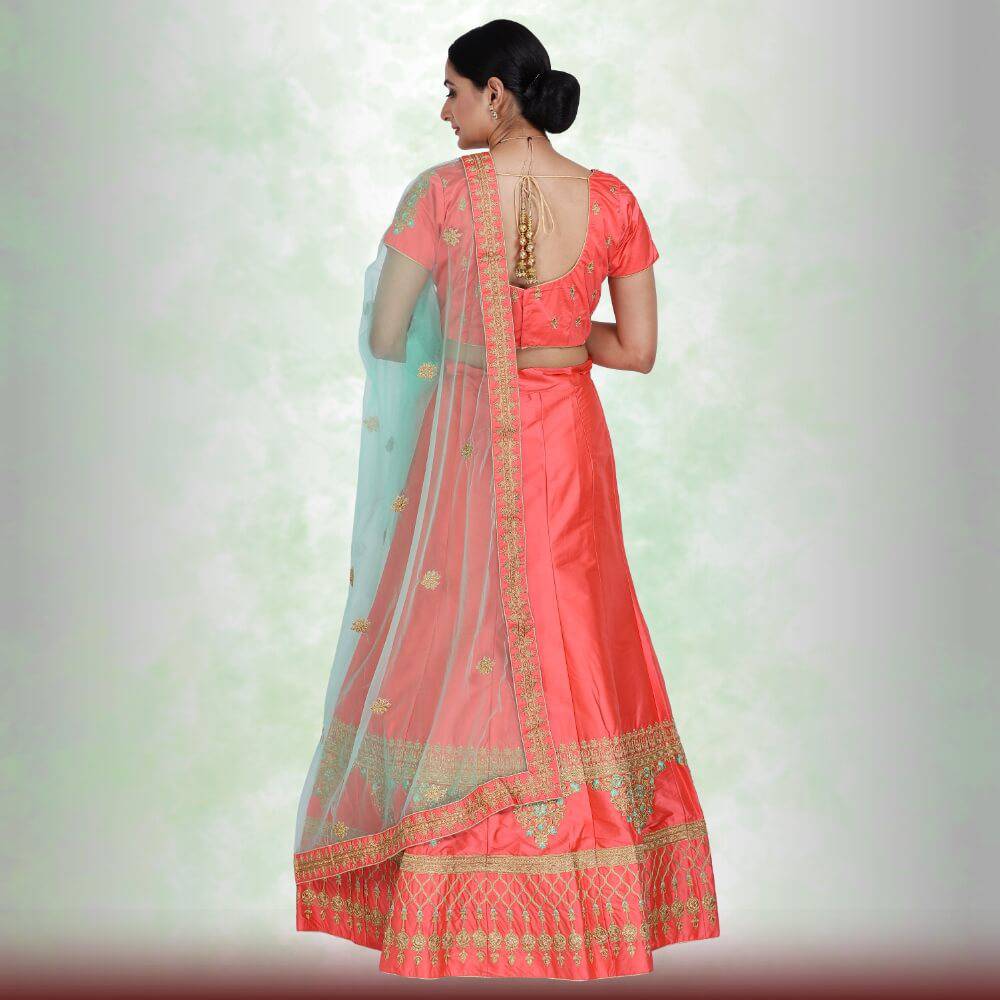 Red Lehenga Choli in Silk