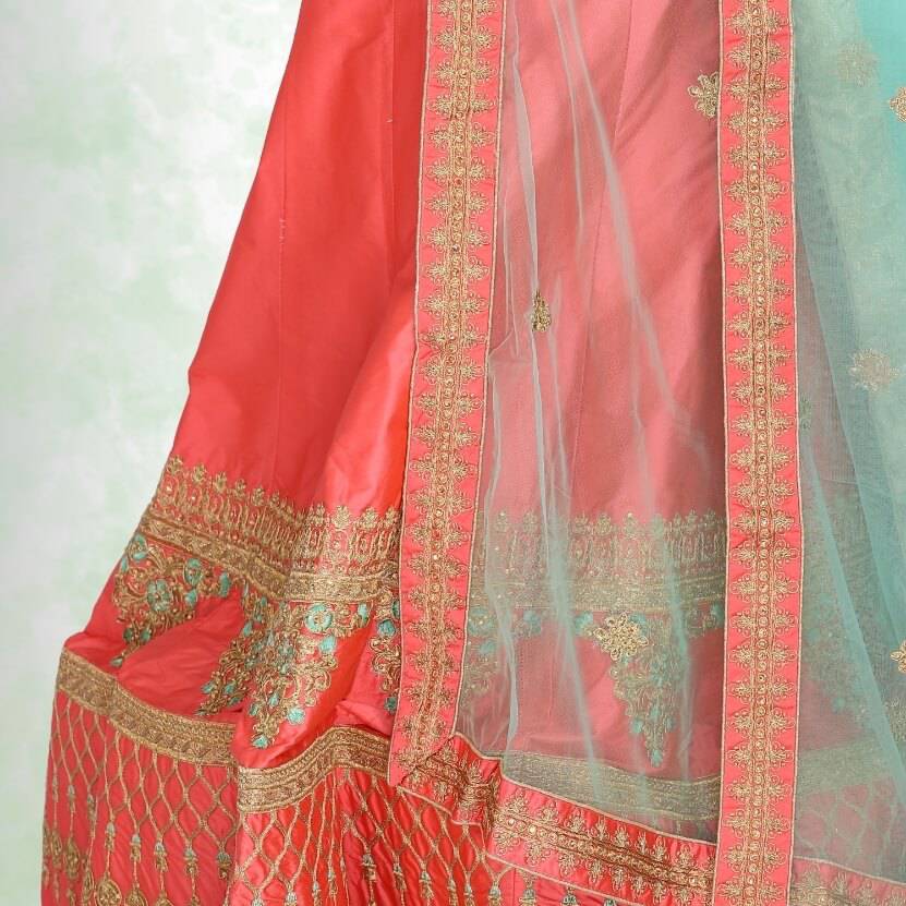 Red Lehenga Choli in Silk