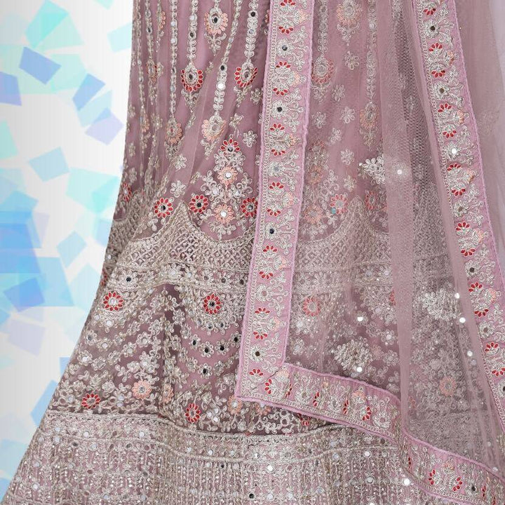 Mirror work lehenga Choli - Mauve