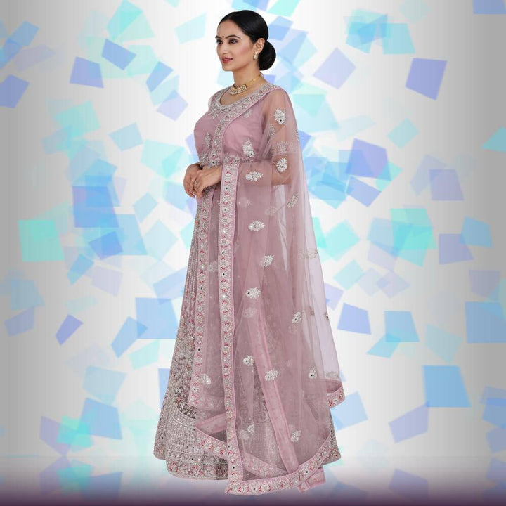 Mirror work lehenga Choli - Mauve