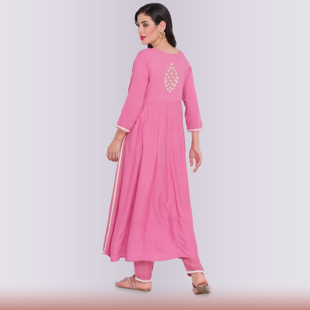 Naira Cut Modern dress - Pink