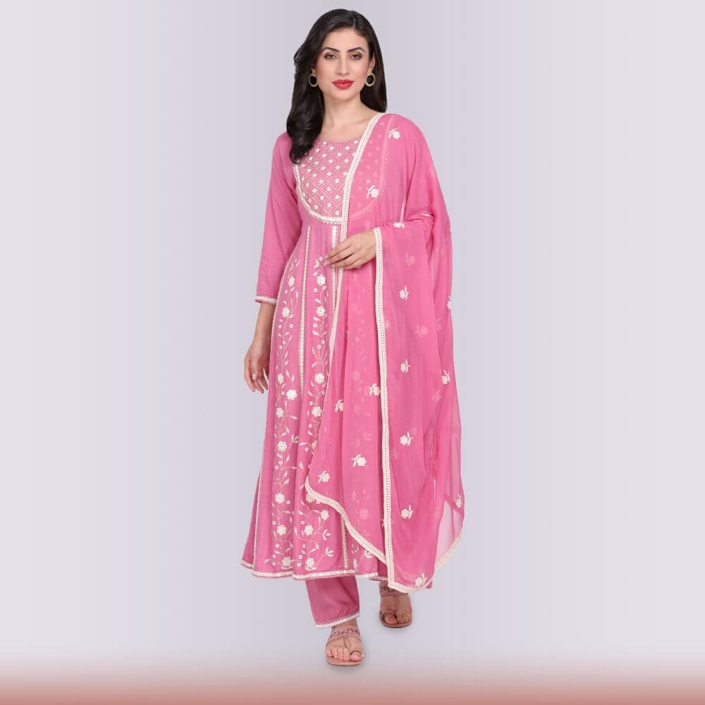 Naira Cut Modern dress - Pink