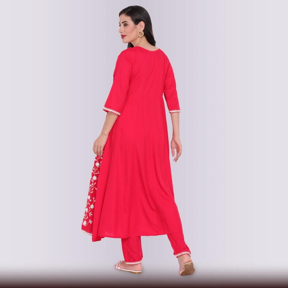Naira Cut Modern dress - Red