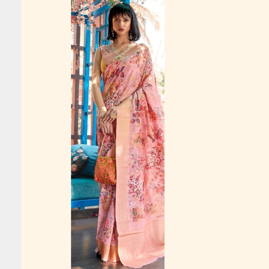 Light Pink - Marriage saree designs