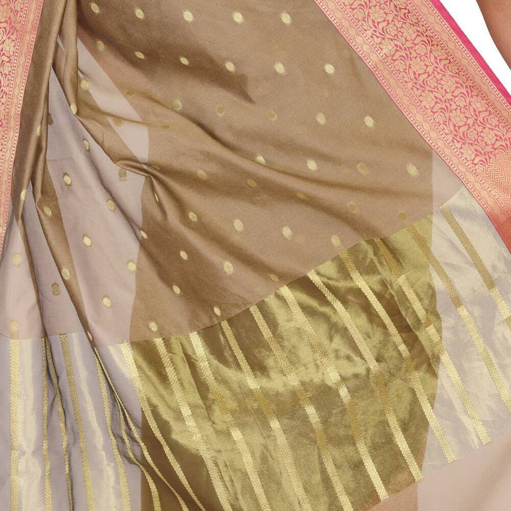 Katan Silk Banarasi Sari - Brown