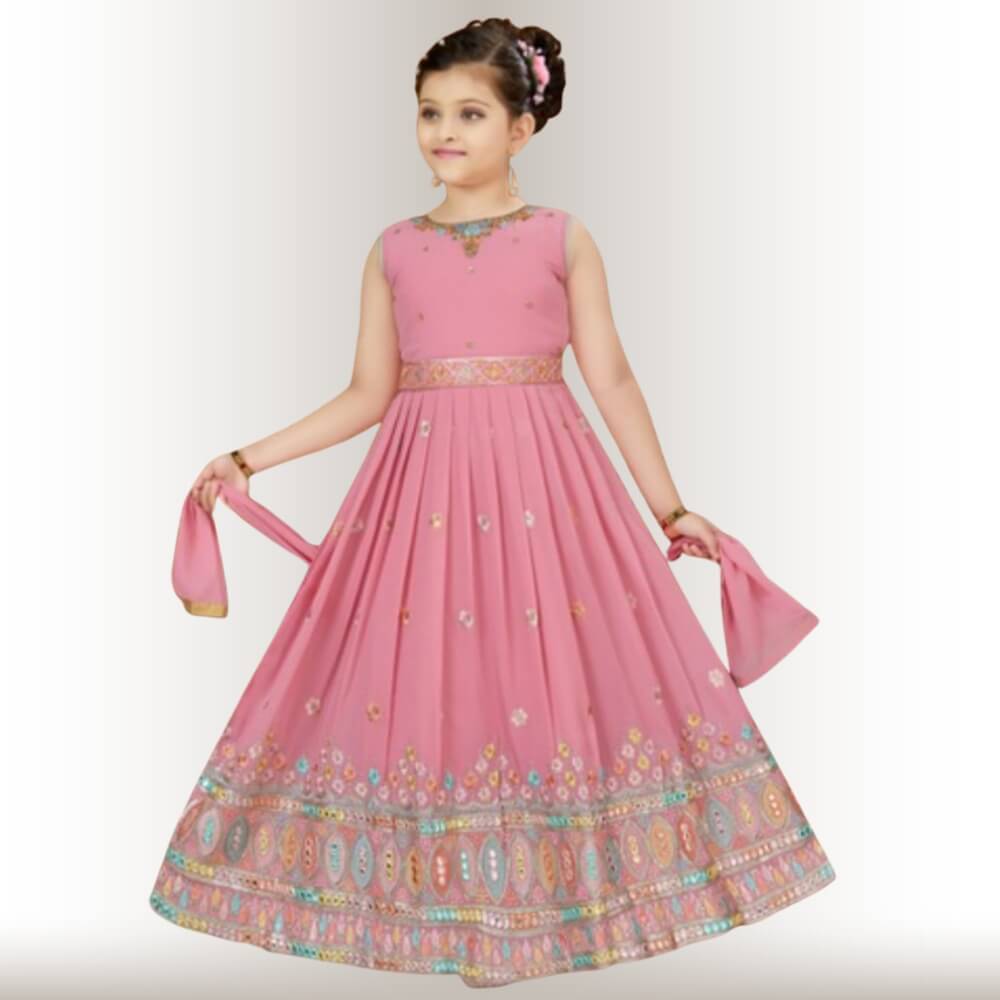 Chiffon Anarkali Gown for Little Girls Media 1 of 1