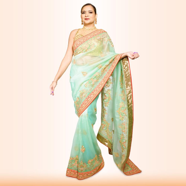 organza-sari-with-hand-embroidery-green