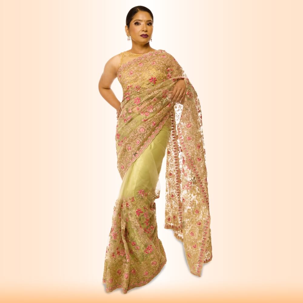 Indian Wedding saree - Yellow Media 4 of 4