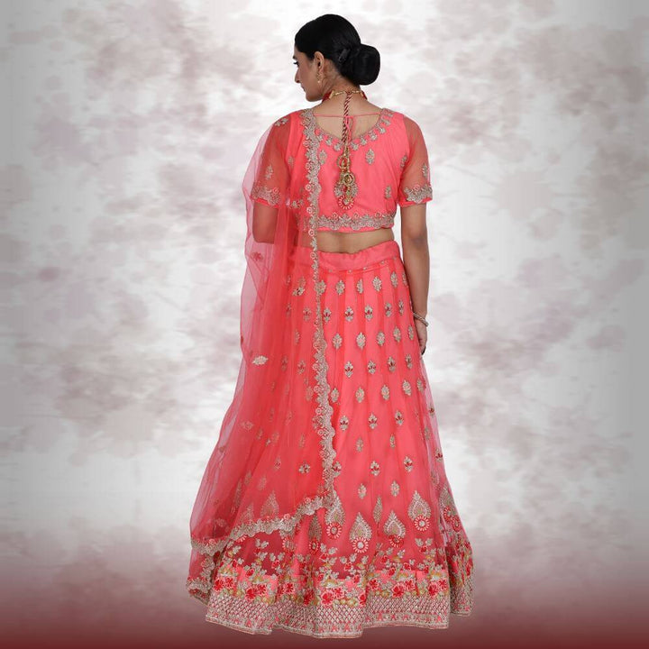 Red color pure net Lehenga Choli