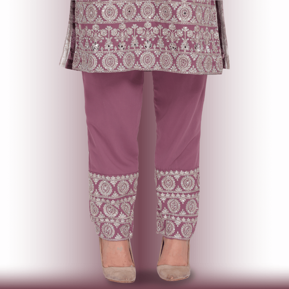 Pencil Pants Suit Set - Mauve