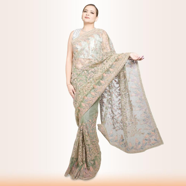 Designer Indian Wedding saree - Gray