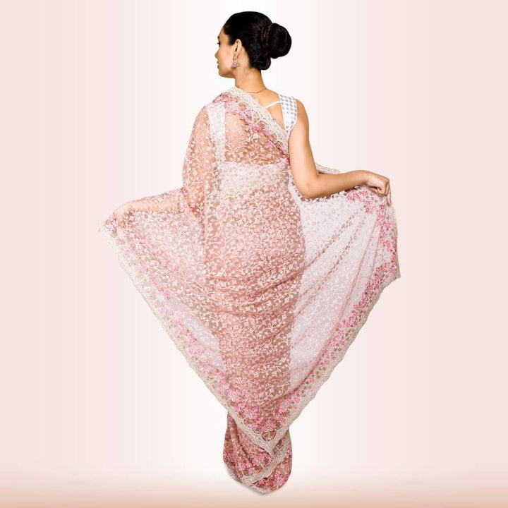 Pure Net Indian Saree - Pink